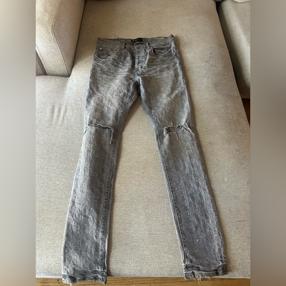 Purple Brand monogram jeans.